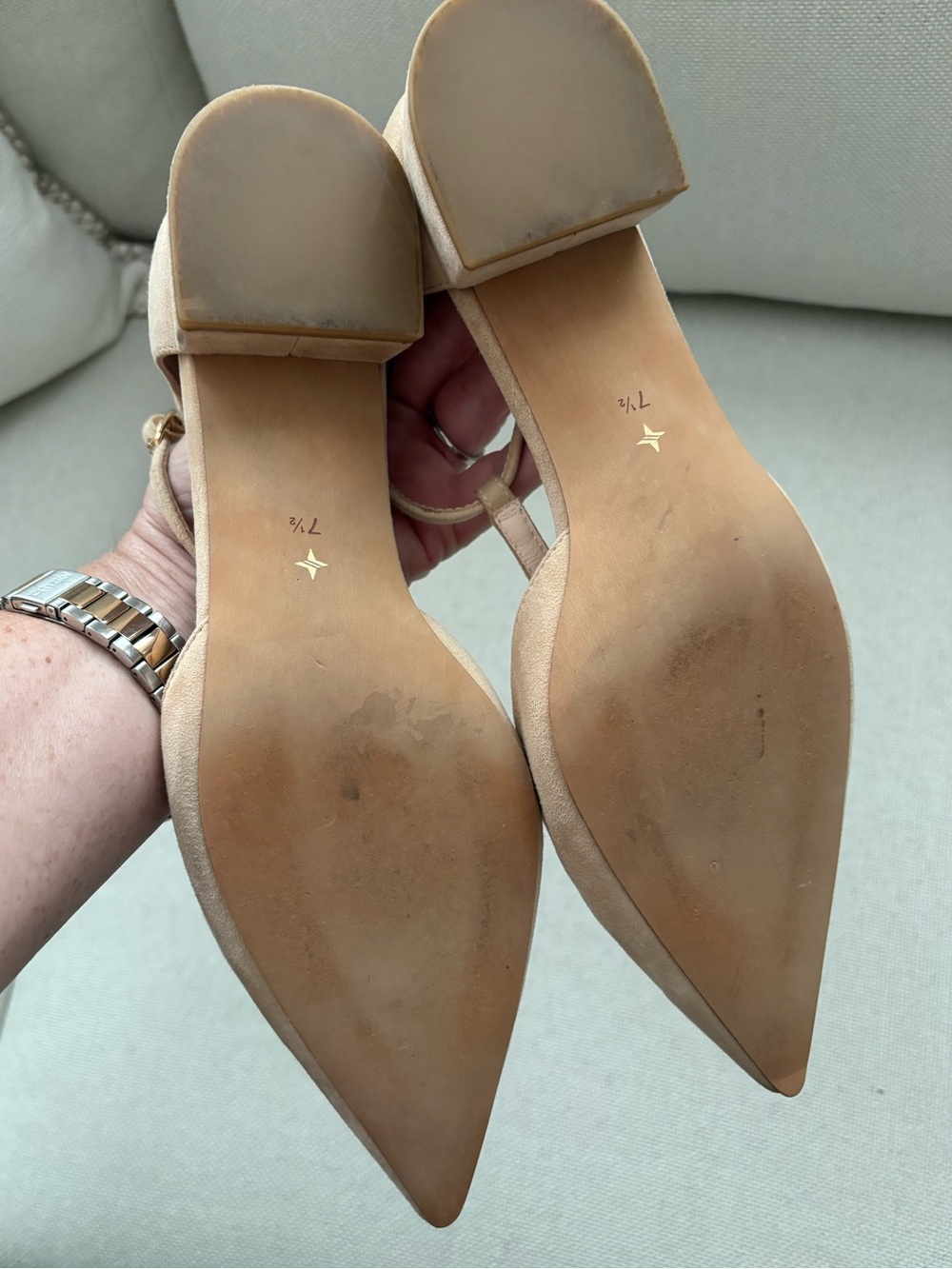 Tuckernuck Shoes Tan Grosgrain Collins Flats Women’s 7.5 Neutral Classic - Picture 3 of 11